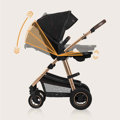 lionelo Amber 2 w 1 Black Silver — Wózek wielofunkcyjny